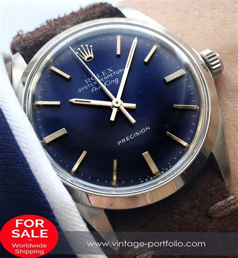 rolex air king blue dial vintage|Rolex Air-King blue face.